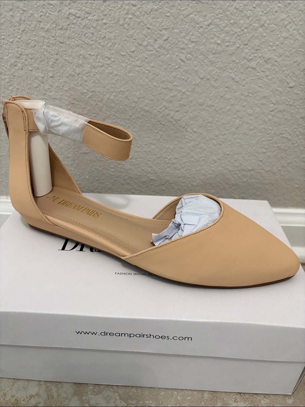 Pointed Toe Ankle-Strap Flats
